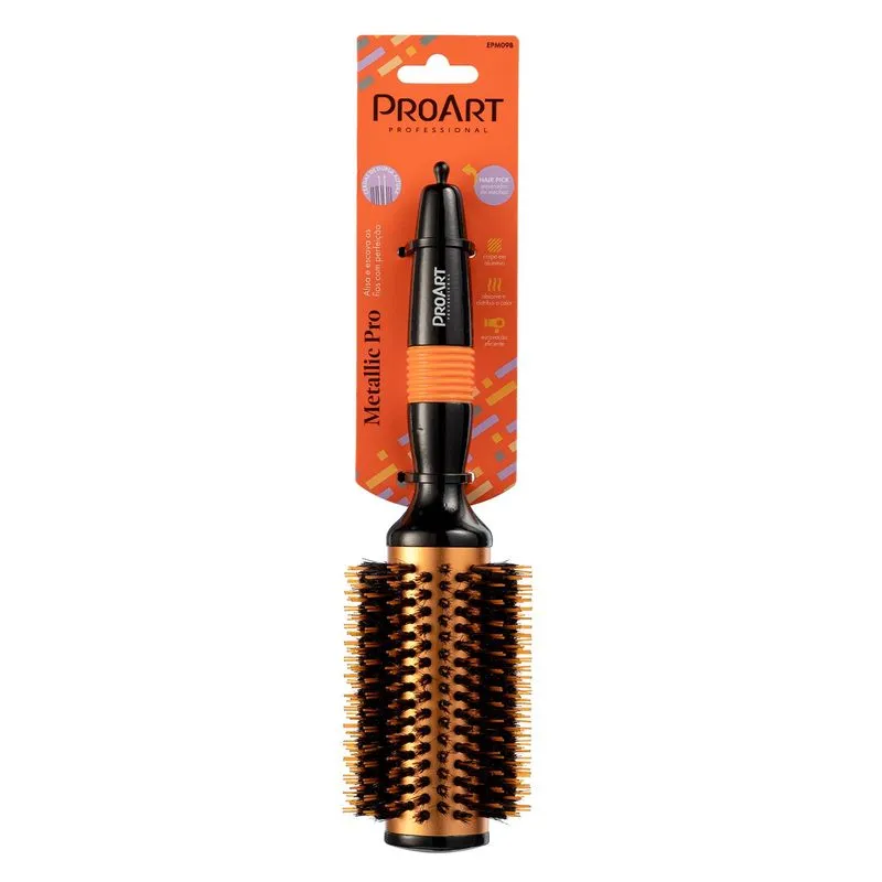 Escova Proart Metallic Profissional Amarela 38mm Ref. EPM15B