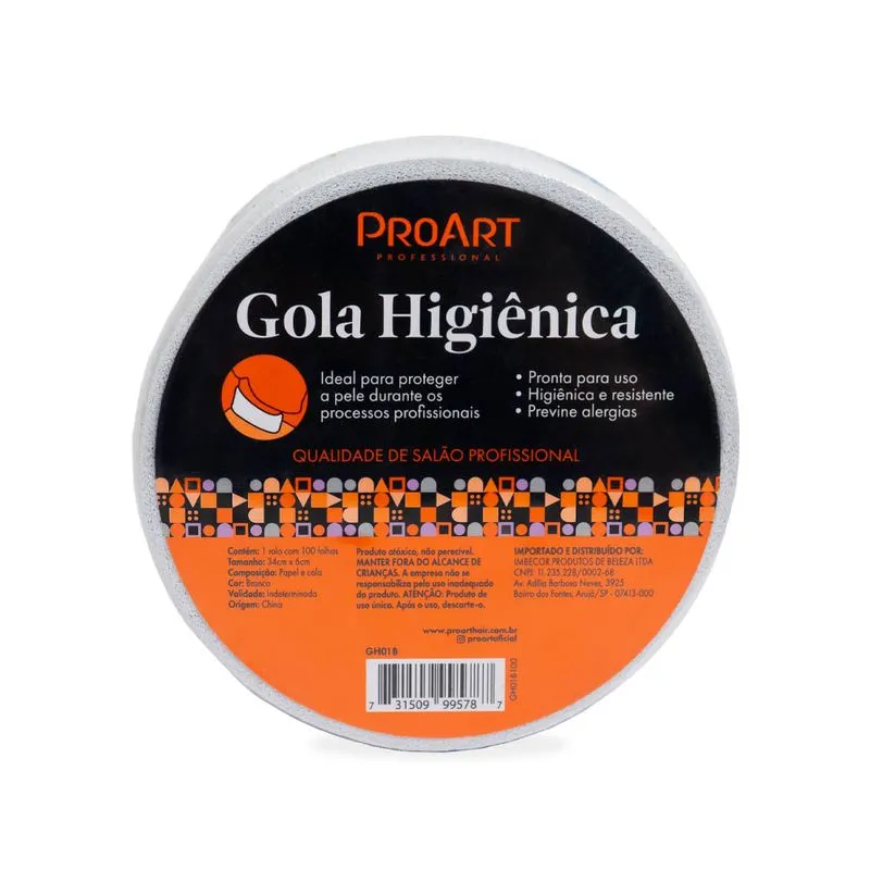 Gola Higiênica Proart Branca 100 Folhas Ref. GH01B