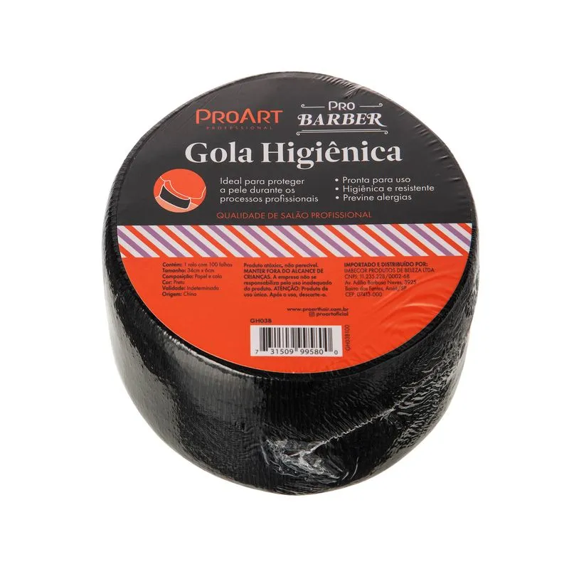 Gola Higiênica Proart Preta 100 Folhas Ref. GH03B