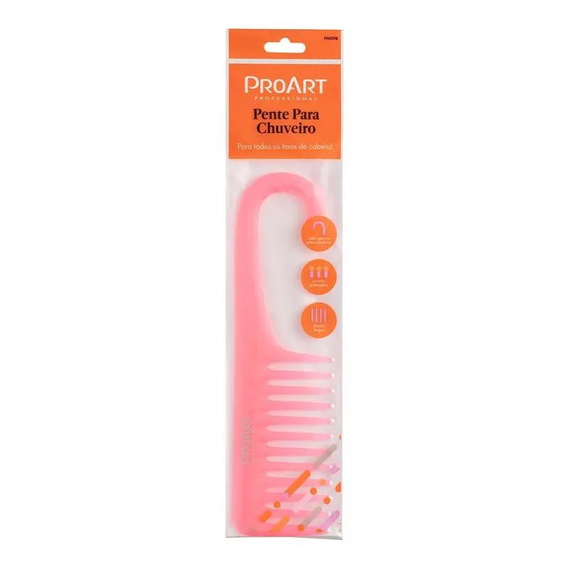 Pente Proart Para Chuveiro Rosa Ref. PM09B