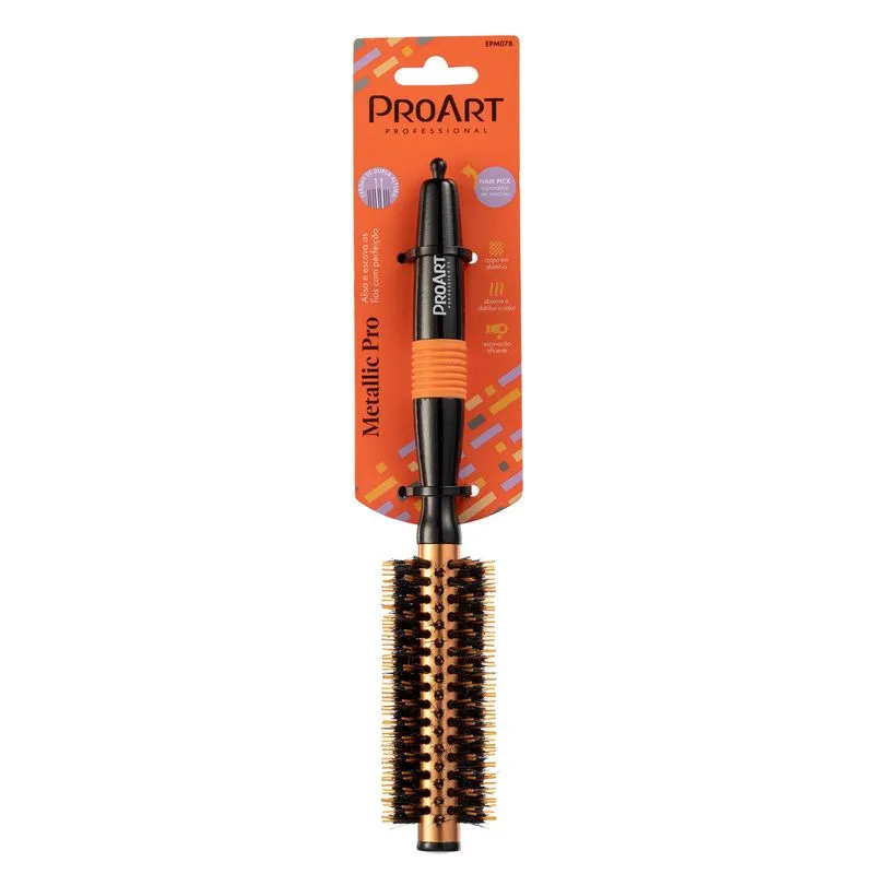 Escova Proart Metallic Profissional Laranja 15mm Ref. EPM07B