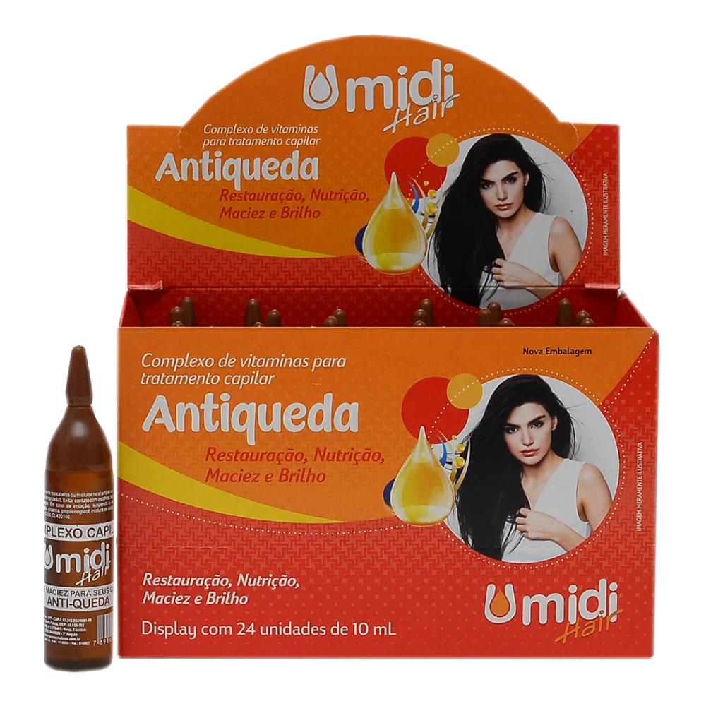 Vitamina Capilar Umidi Hair Antiqueda 10ml - Display Com 24 Unidades