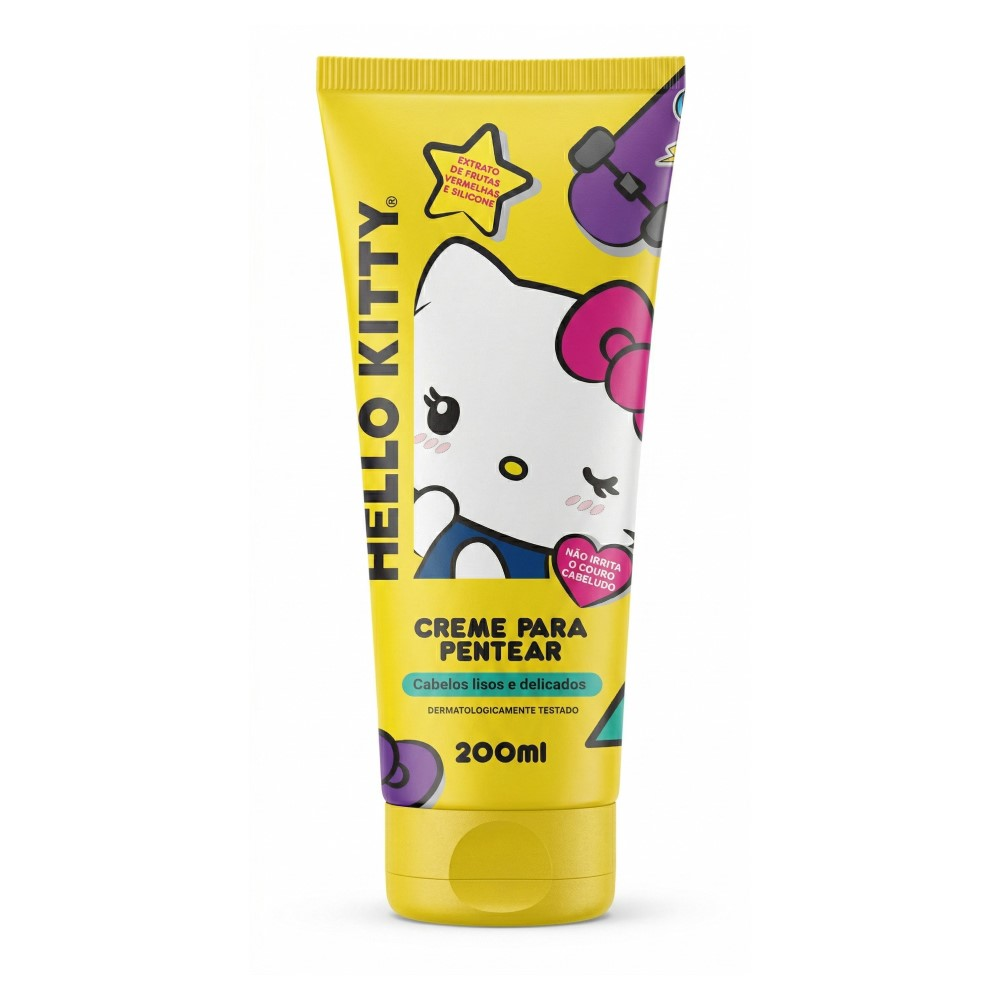 Creme De Pentear Hello Kitty Finos E Claros 200ml