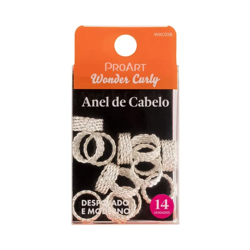 Anel de Cabelo Proart Wonder Curly Stylish Prata Com 6 Unidades Ref. WAC02B