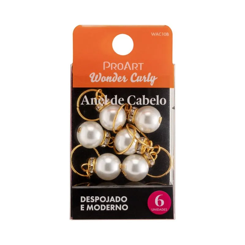 Anel de Cabelo Proart Wonder Curly Pérola Com 6 Unidades Ref. WAC10B