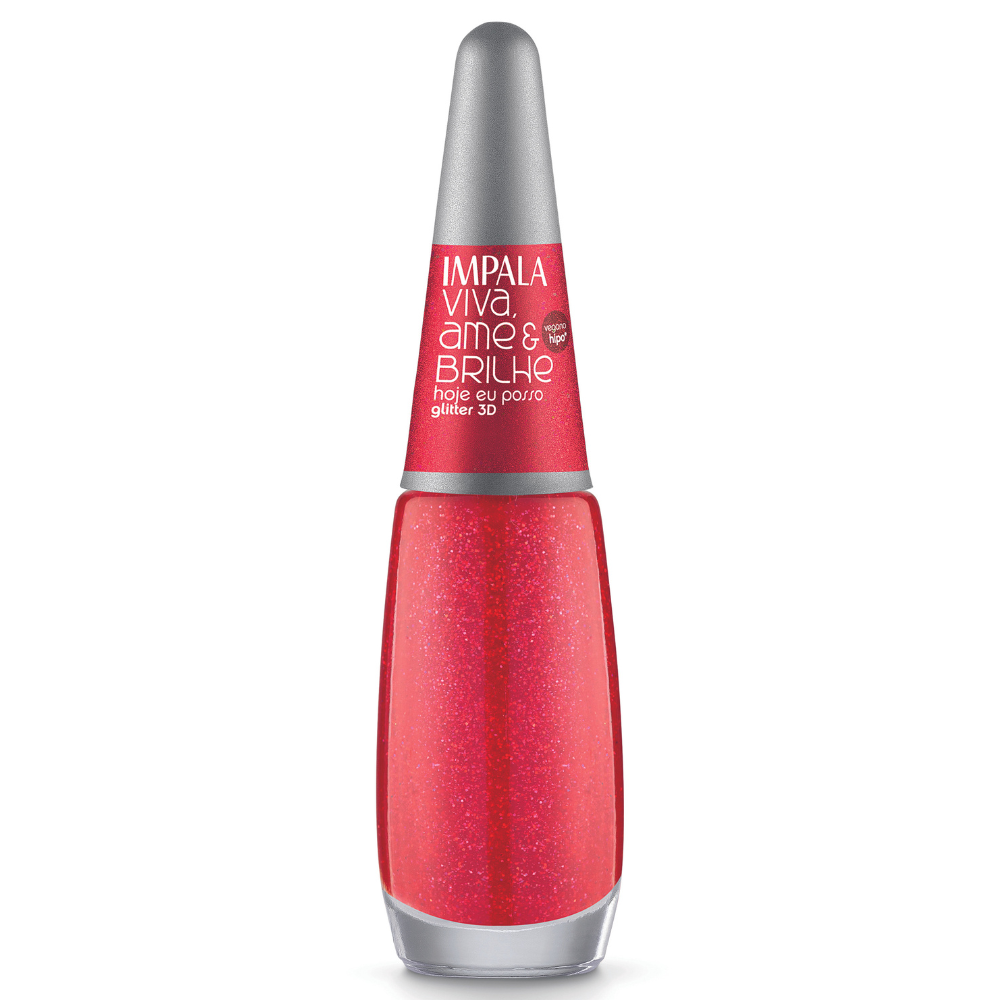 Esmalte Impala Viva, Ame & Brilhe Glitter 3D Hoje Eu Posso Ref. 935
