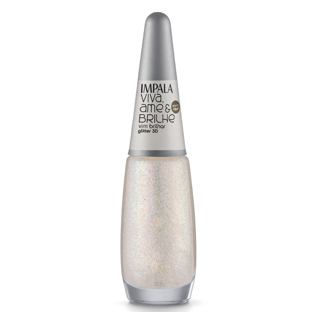 Esmalte Impala Viva, Ame & Brilhe Glitter 3D Vem Brilhar Ref. 936