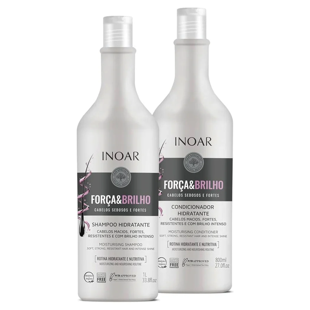 Kit Shampoo + Condicionador Inoar Força E Brilho 1L + 800ml