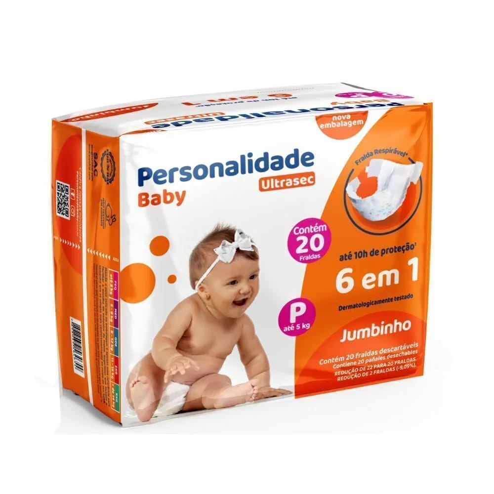Fralda Infantil Personalidade Jubinho Ultrasec P Com 20 Unidades