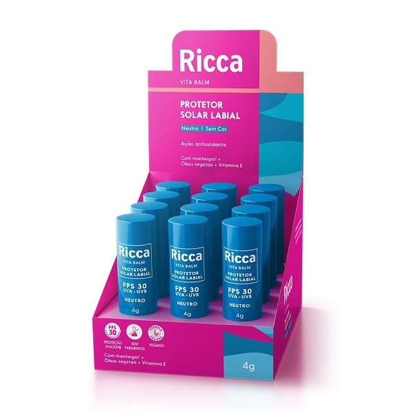 Protetor Solar Labial Ricca Belliz 4g Neutro Ref. 3814