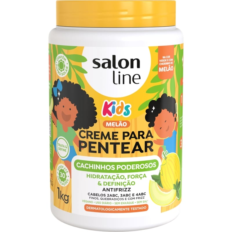 Creme Para Pentear Salon Line Cachinhos Poderosos Melão 1Kg