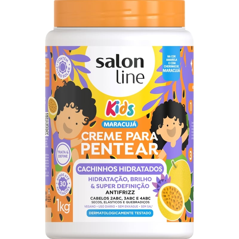 Creme Para Pentear Salon Line Cachinhos Hidratados Maracujá 1Kg