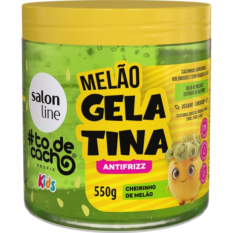 Gelatina Salon Line #Todecacho Kids Antifrizz Melão 550G