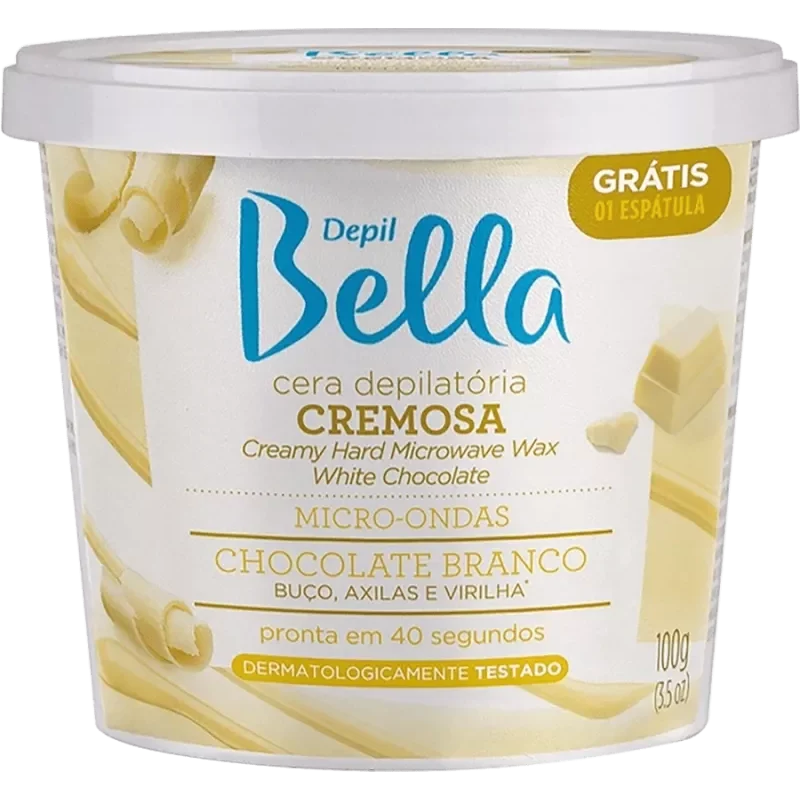 Cera Depilatória Depil Bella Cremosa Chocolate Branco Para Micro-Ondas 100G