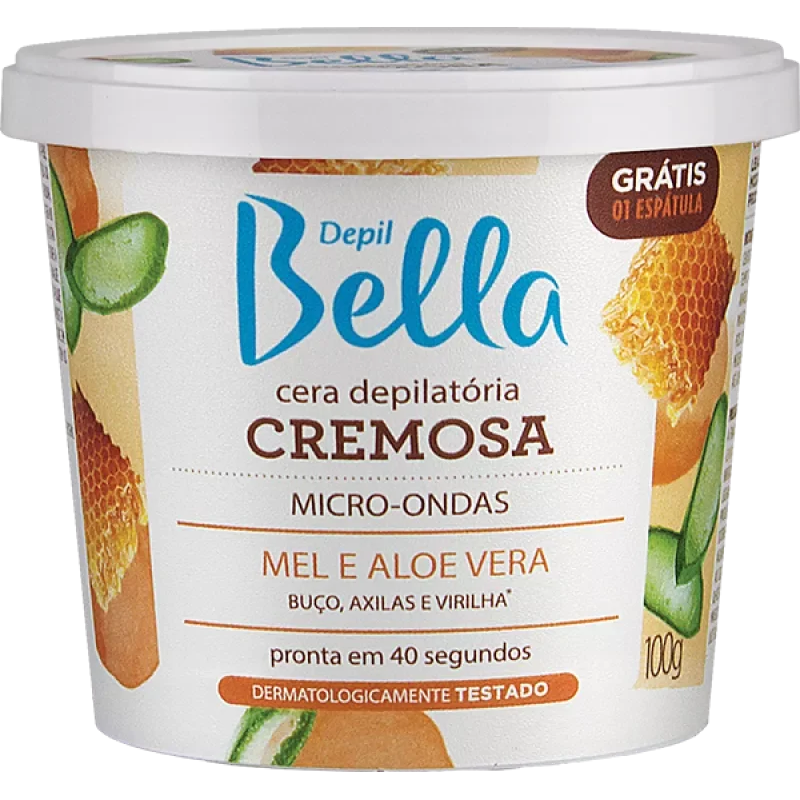 Cera Depilatória Depil Bella Creme Mel E Aloe Vera Para Micro-Ondas 100G