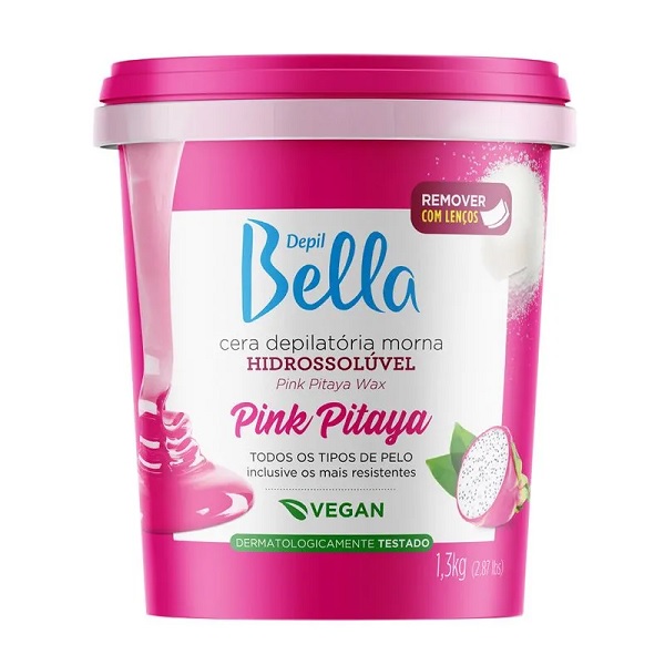 Cera Depilatória Depil Bella Hidrossolúvel Pink Pitaya 1,3Kg