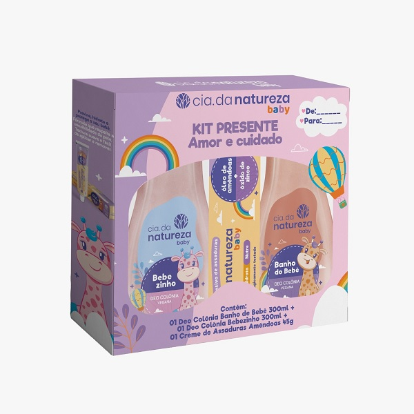 Kit 2 Desodorantes Colônia Babyc300ml + Creme Para Assaduras 45G Cia Da Natureza