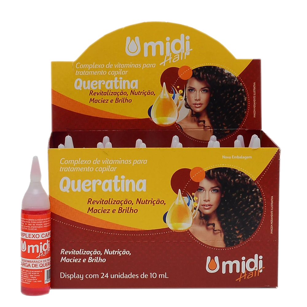 Vitamina Capilar Umidi Hair Queratina 10ml - Display Com 24 Unidades