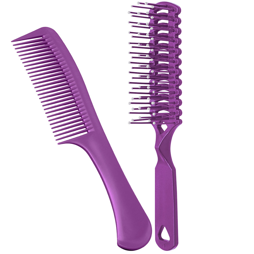 Kit Escova E Pente Para Cabelo Santa Clara Rosa Ref. 6428