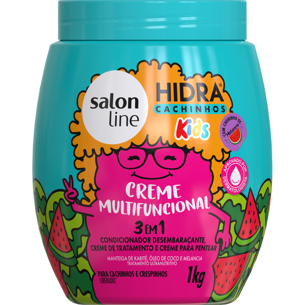 Creme Multifuncional Salon Line 3 Em 1 Hidra Kids Cachinhos 1Kg
