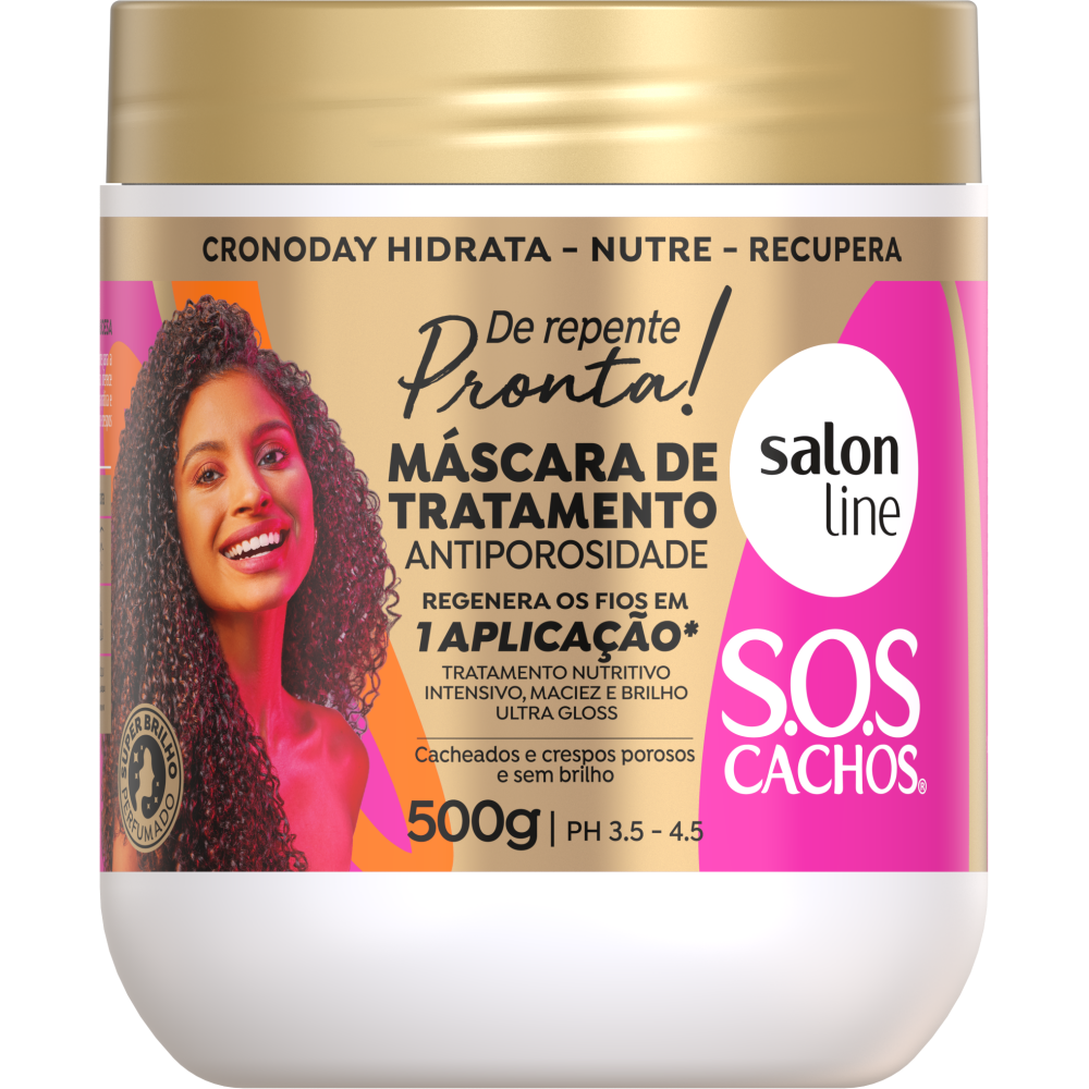 Máscara Salon Line S.O.S Cachos De Repente Pronta! Antiporosidade 500G