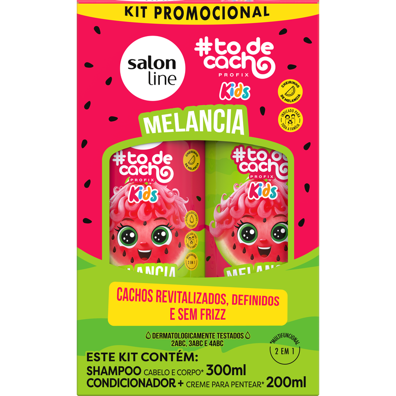 Kit Shampoo 300ml + Condicionador 200ml Salon Line #Todecacho Kids Melancia
