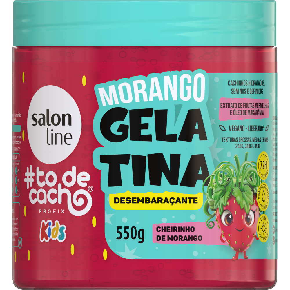 Gelatina Salon Line #Todecacho Kids Desembaraçante Morango 550G