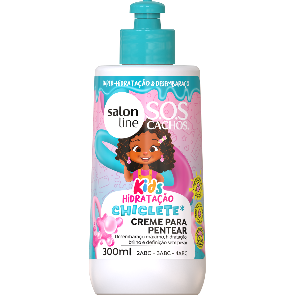 Creme Para Pentear Salon Line S.O.S Cachos Kids Hidratação Chiclete 300ml