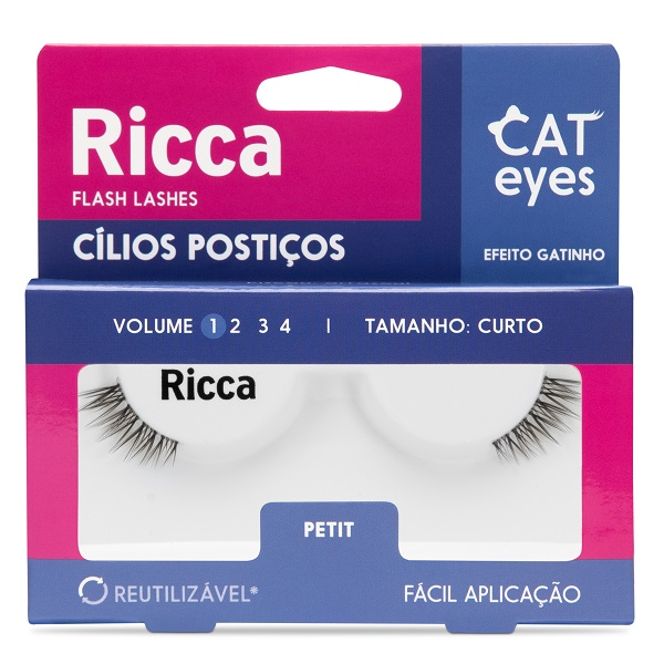 Cílios Postiços Ricca Belliz Com 1 Par Cat Eyes Petit Ref. 2698
