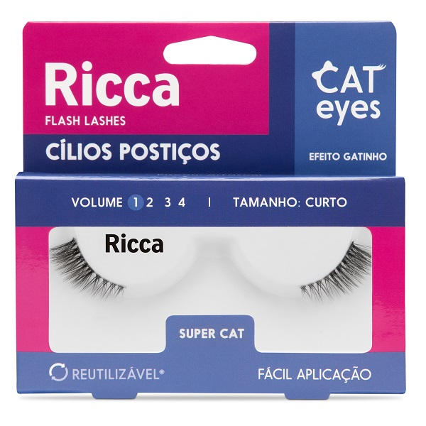 Cílios Postiços Ricca Belliz Com 1 Par Cat Eyes Super Ref. 2705