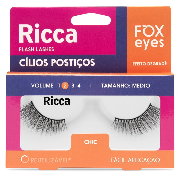 Cílios Postiços Ricca Belliz Com 1 Par Fox Eyes Chic Ref. 2692