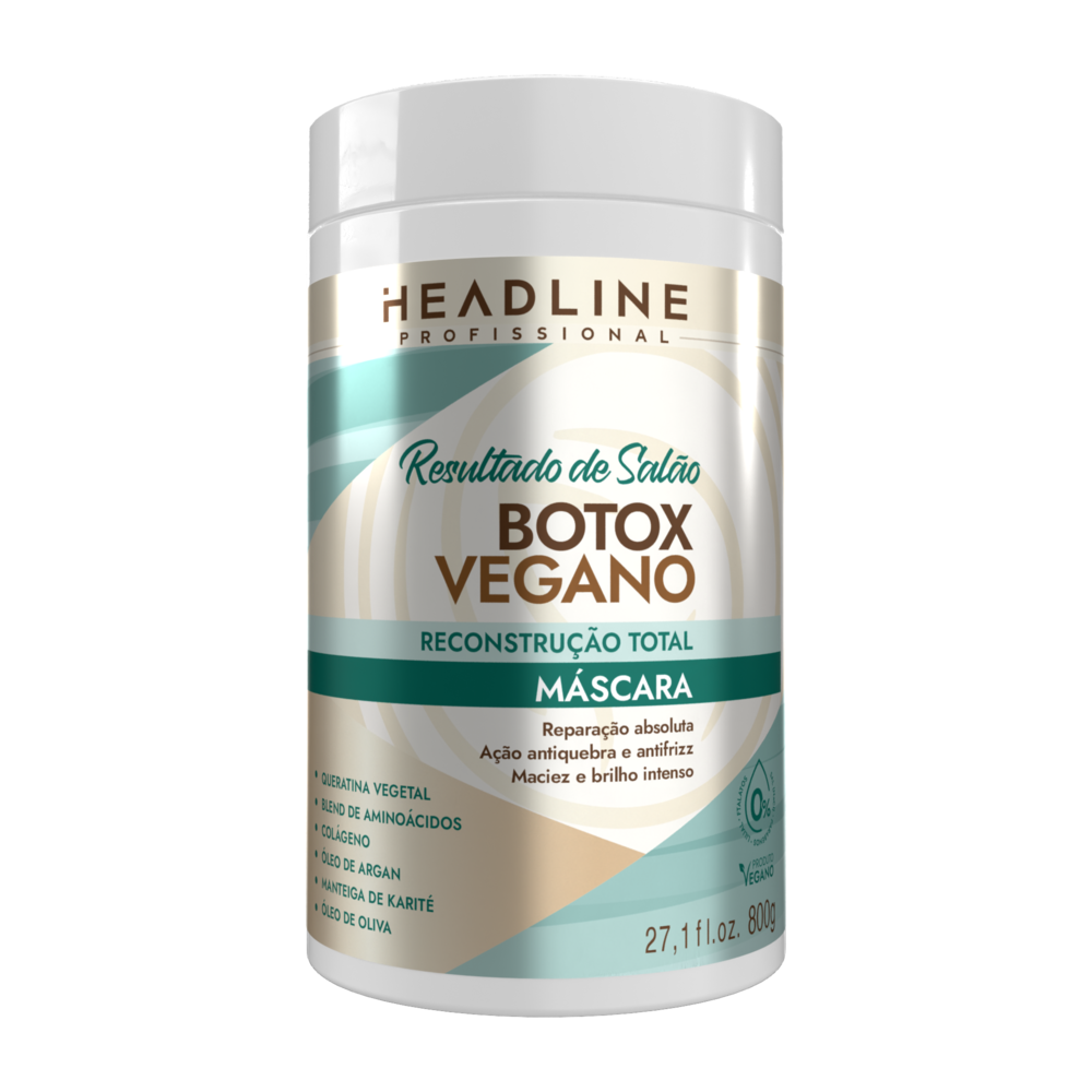 Máscara Beauty Color Headline Resultado De Salão Botox Vegano 800G