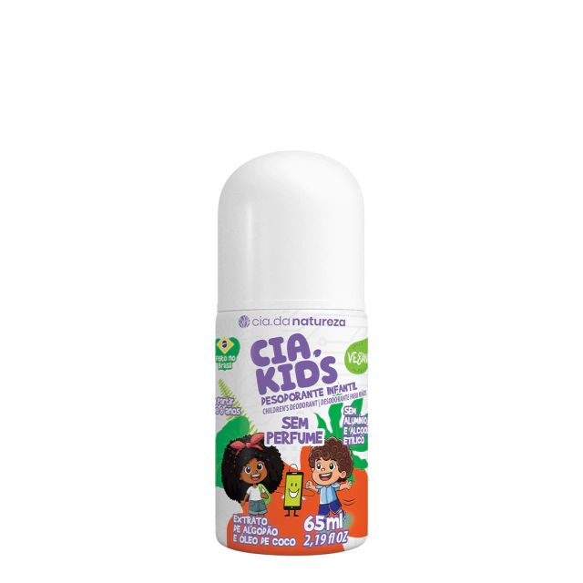 Desodorante Roll-On Cia Da Natureza Kids Sem Perfume 65ml
