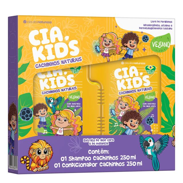 Kit Shampoo e Condicionador Cia da Natureza Cia Kids Cachinhos Naturais 2x250ml