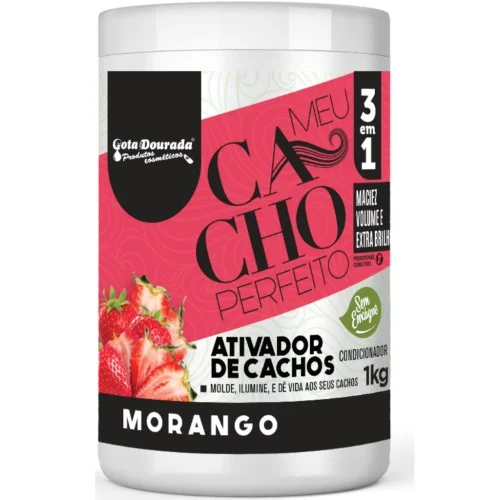 Ativador De Cachos Gota Dourada Meu Cacho Perfeito Morango 1Kg