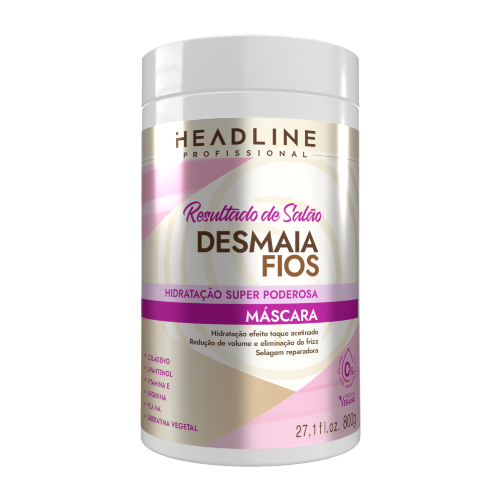 Máscara Beauty Color Headline Resultado De Salão Desmaia Fios 800G