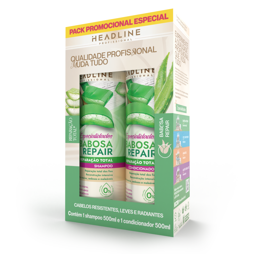Kit Shampoo + Condicionador Beauty Color Headline Babosa 500ml
