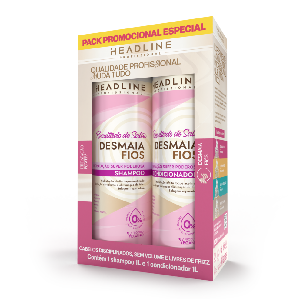 Kit Beauty Color Headline Resultado de Salão Desmaia Fios 1L