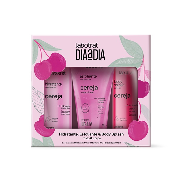 Kit Hidratante 190ml + Esfoliante 150G + Body Splash 190ml Labotrat Dia A Dia Cereja
