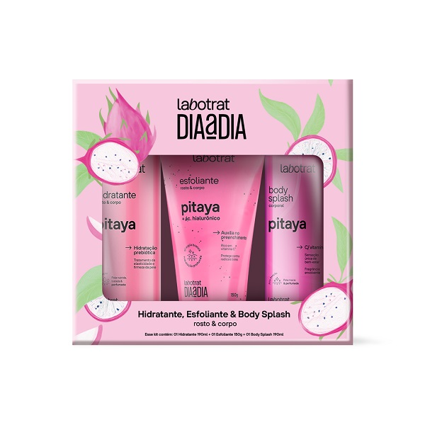 Kit Labotrat Dia a Dia Hidratante + Esfoliante + Body Splash Pitaya 190ml +150g +190ml