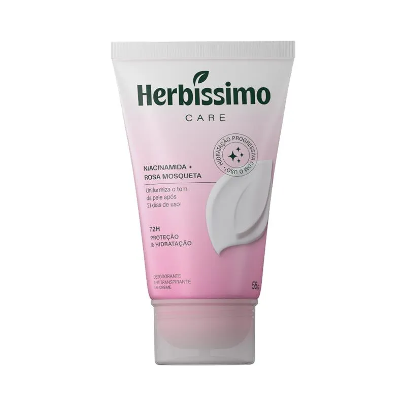Desodorante Creme Herbíssimo Care Bisnaga Rosa Mosqueta E Niacinamida 55G