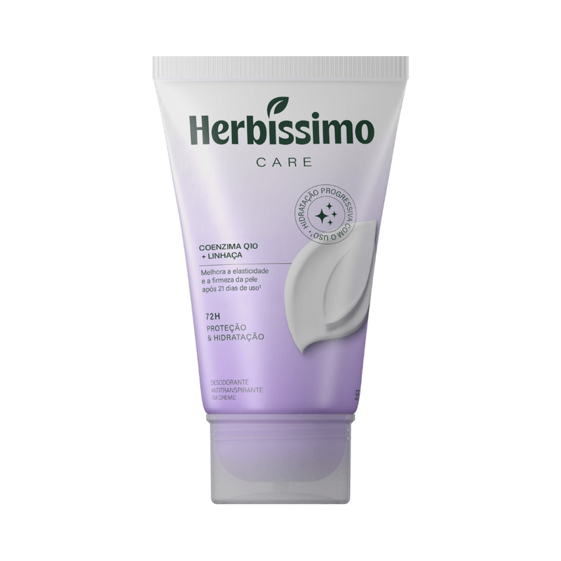 Desodorante Creme Herbíssimo Care Bisnaga Linhaça E Coenzima Q10 55G