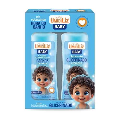 Kit Sabonete Líquido 150ml + Ativador 150ml Umidiliz Baby Azul 150ml