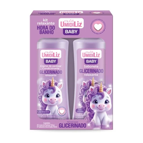 Kit Sabonete Líquido 150ml + Ativador 150ml Umidiliz Baby Lavanda 150ml