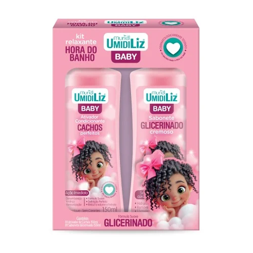Kit Sabonete Líquido 150ml + Ativador 150ml Umidiliz Baby Rosa 150ml
