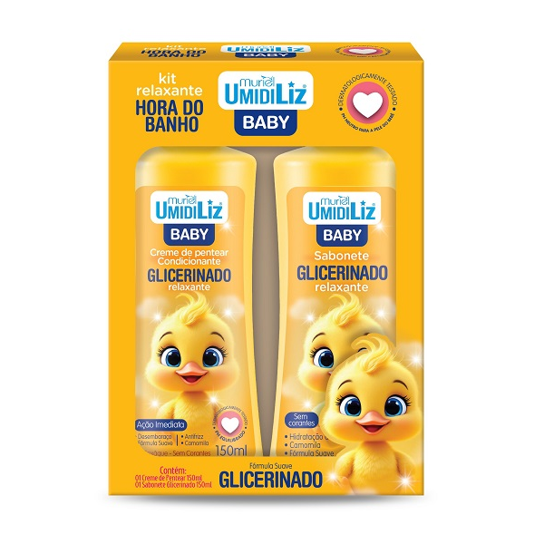 Kit Muriel Umidiliz Baby Glicerinado Creme de Pentear + Sabonete Líquido 2 de 150ml
