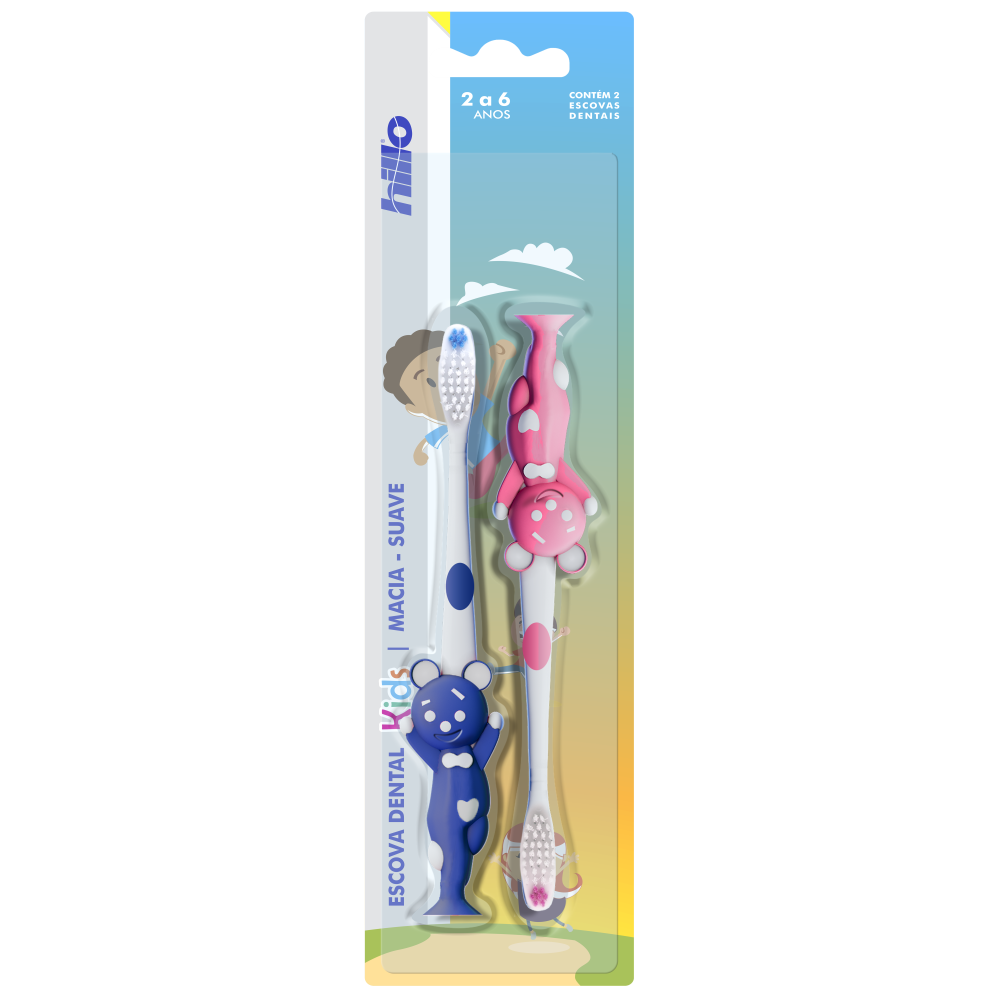 Kit Hillo Escova Dental Com 2 Unidades