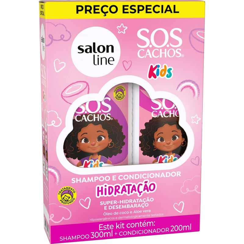 Kit Shampoo 300ml + Condicionador 200ml Salon Line S.O.S Hidratação