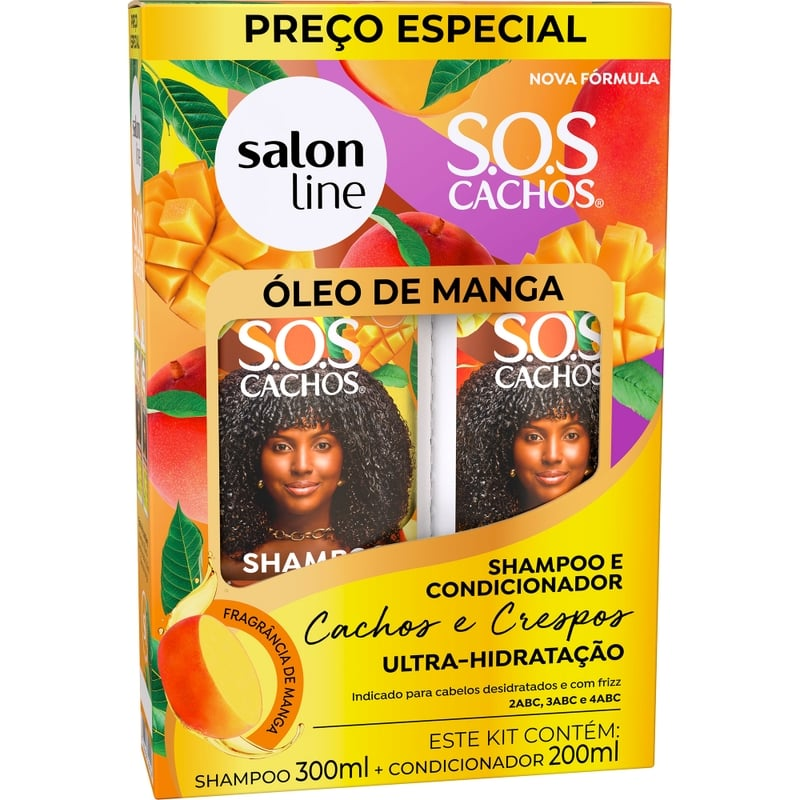Kit Shampoo 300ml + Condicionador 200ml Salon Line S.O.S Óleo De Manga