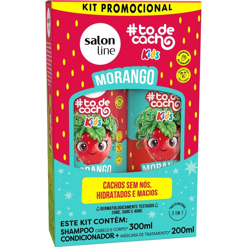 Kit Shampoo 300ml + Condicionador 200ml Salon Line #Todecacho Morango